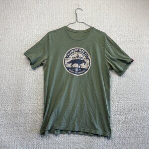 Y2K Element Skateboards Fox Nature Graphic T-Shirt Men Military Olive Green Read